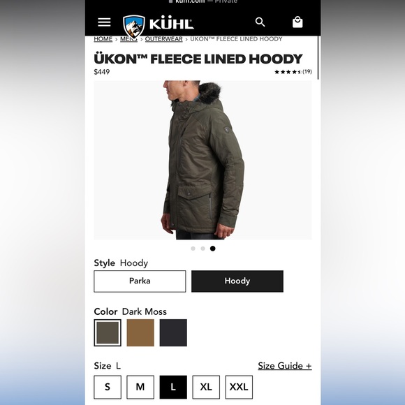 NWT Kuhl ÜKON™ Fleece Lined Hoody - Picture 2 of 8